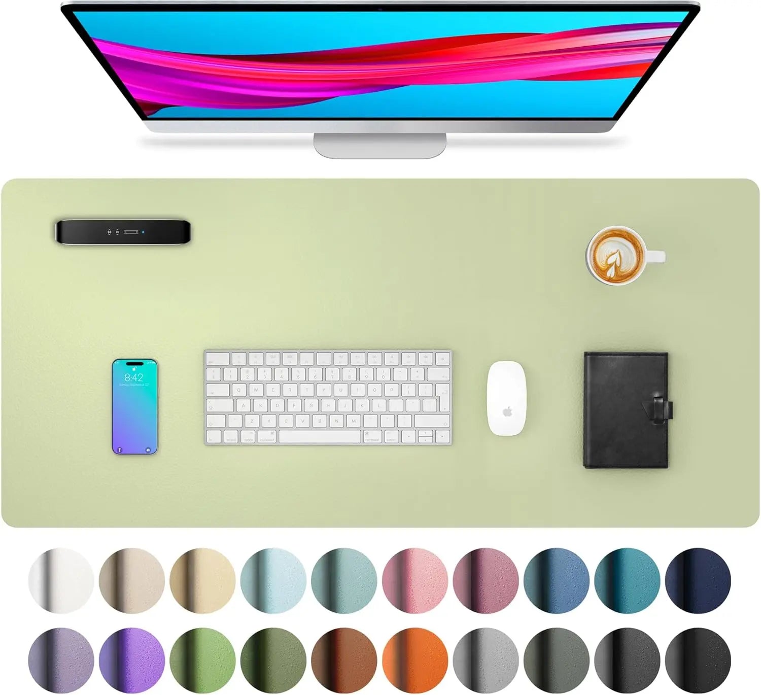 Mouse Pad Large Office Desk Mat, Waterproof PU Leather Desktop Keyboard Desk Pad Gaming Mousepad Desk Writing Pad