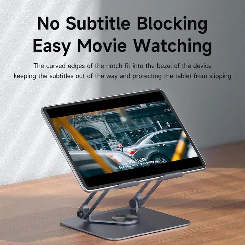 Hagibis 360° Rotating Tablet Stand – Adjustable Aluminum Dual Rod Foldable Holder for iPad Pro, Switch & ROG