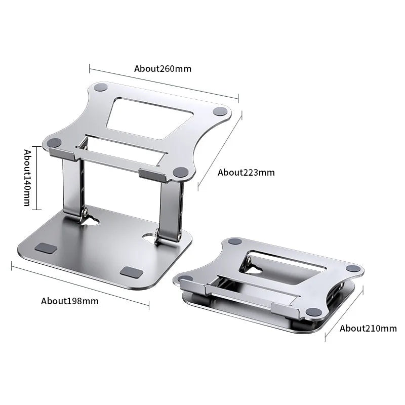 Adjustable Aluminum Alloy Laptop & Tablet Stand – Foldable Cooling Stand for Up to 17" Devices