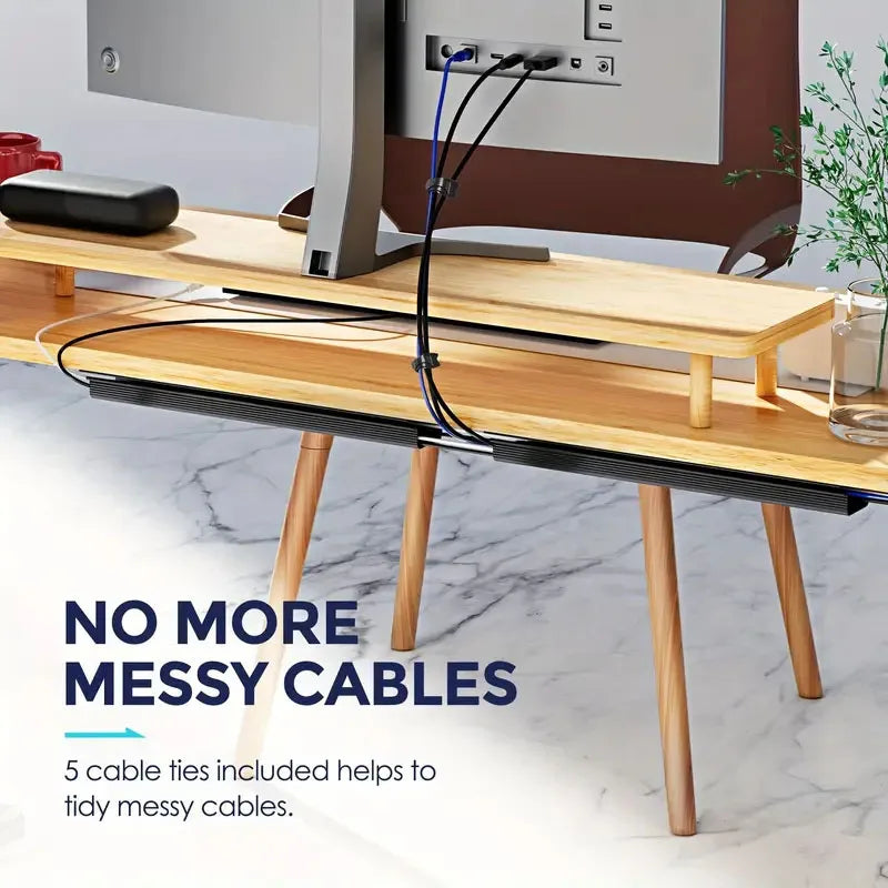 Under Desk Cable Management Tray – No Drilling Channel Desk Cable Organizer Accessories