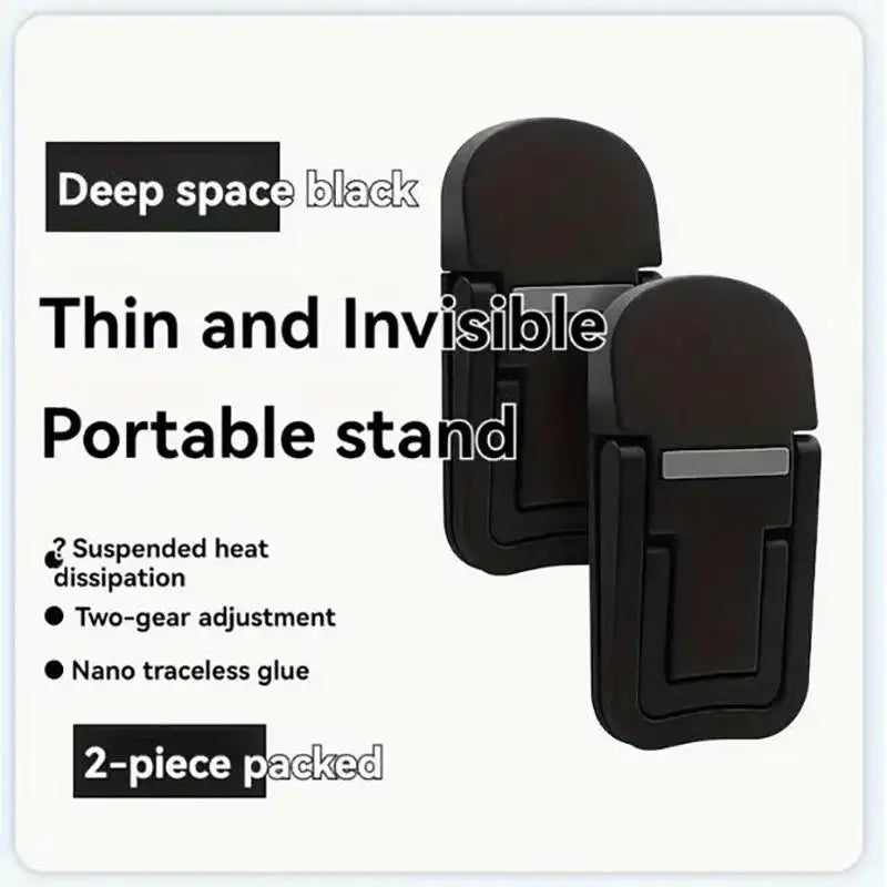 2PCS Mini Foldable Laptop Stand – Invisible Self-Adhesive Adjustable Keyboard Riser for Laptop & Tablet