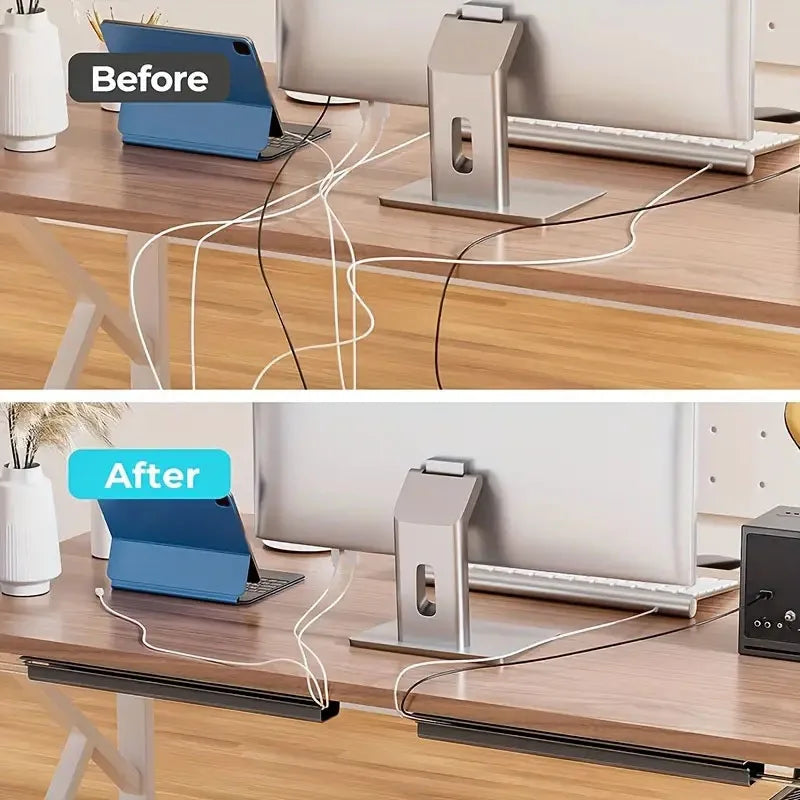 Under Desk Cable Management Tray – No Drilling Channel Desk Cable Organizer Accessories