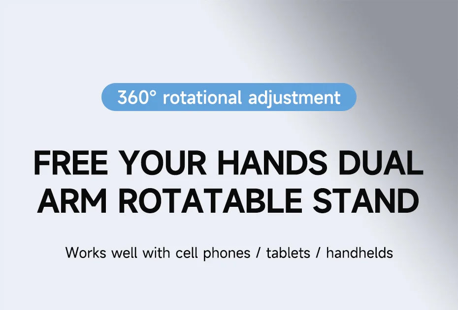 Hagibis 360° Rotating Tablet Stand – Adjustable Aluminum Dual Rod Foldable Holder for iPad Pro, Switch & ROG