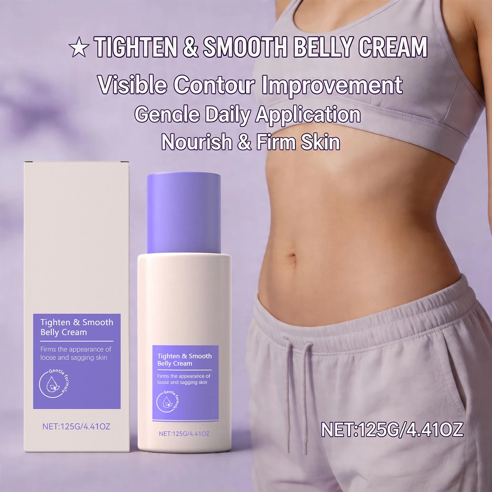 Firming Body Cream Tighten the Abdomen Improves Loose Sagging Skin Define Curves Tight Smooth Belly Cream 125g