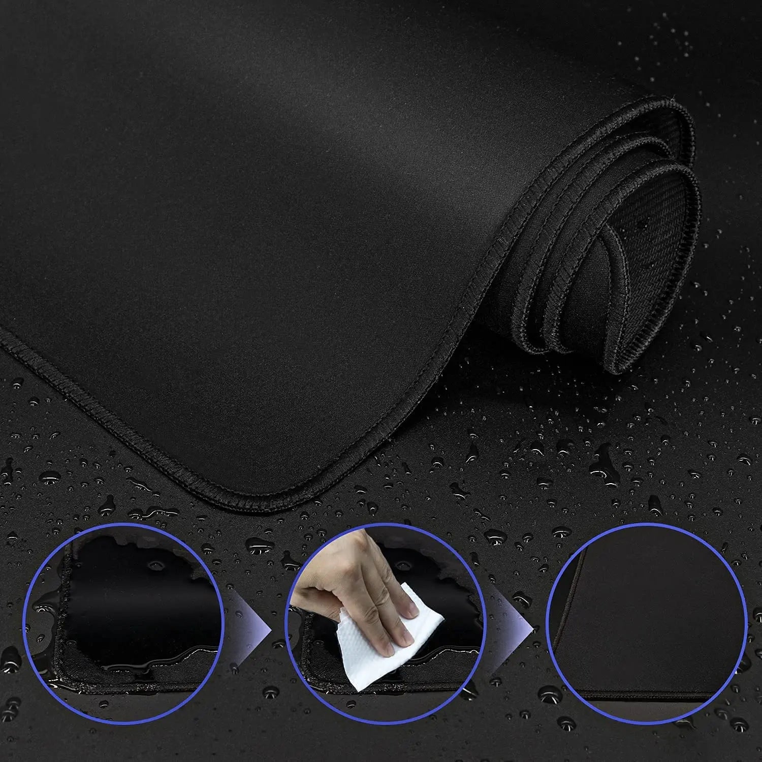 XXL Black Gaming Mouse Pad – Large Non-Slip Rubber Desk Mat for Keyboard & Mouse (Multiple Sizes)