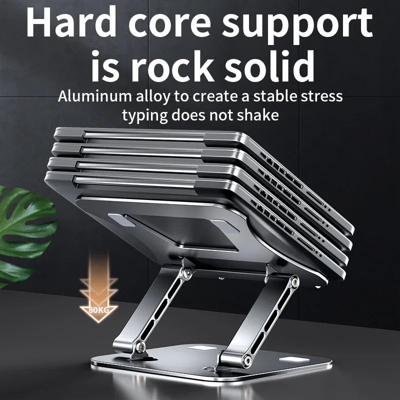 Adjustable Aluminum Alloy Laptop & Tablet Stand – Foldable Cooling Stand for Up to 17" Devices