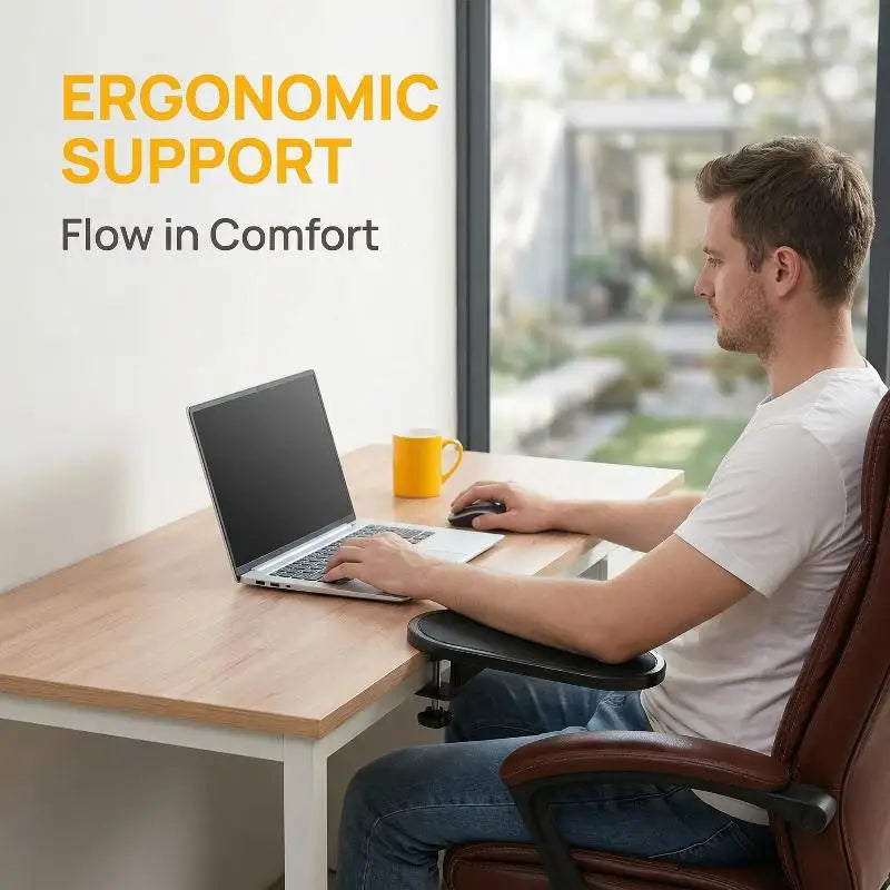 Computer Arm Rest For Desk Adjustable Ergonomic Wrist Rest Support For Keyboard Armrest Extender Rotating Mouse Pad Holder