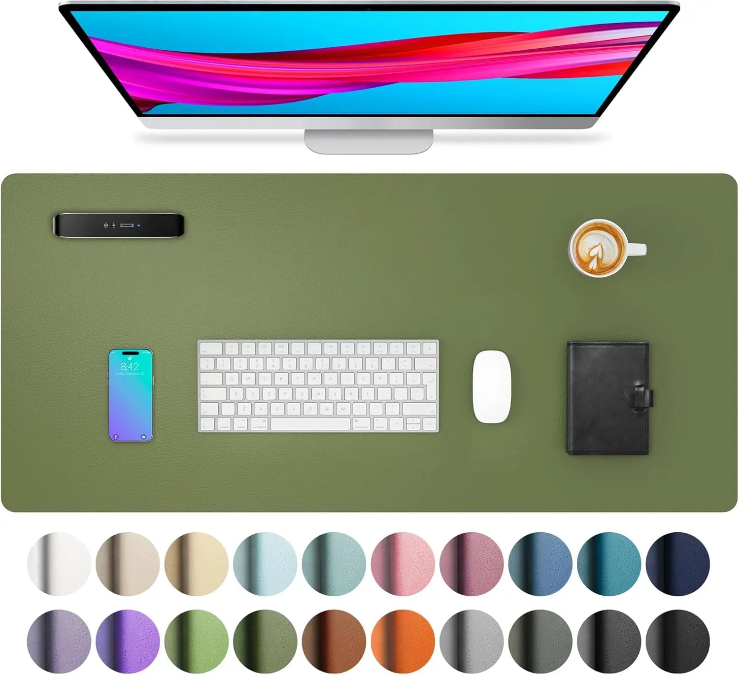 Mouse Pad Large Office Desk Mat, Waterproof PU Leather Desktop Keyboard Desk Pad Gaming Mousepad Desk Writing Pad