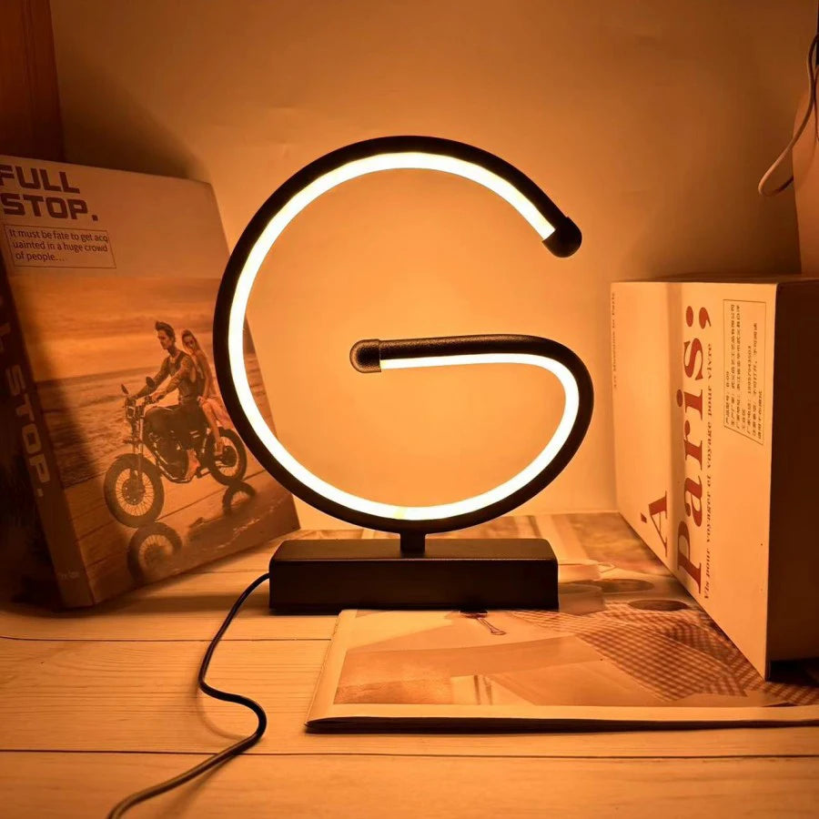 Creative Spiral LED Night Light – 3 Color Dimmable USB Table Lamp for Bedroom, Desk & Bedside