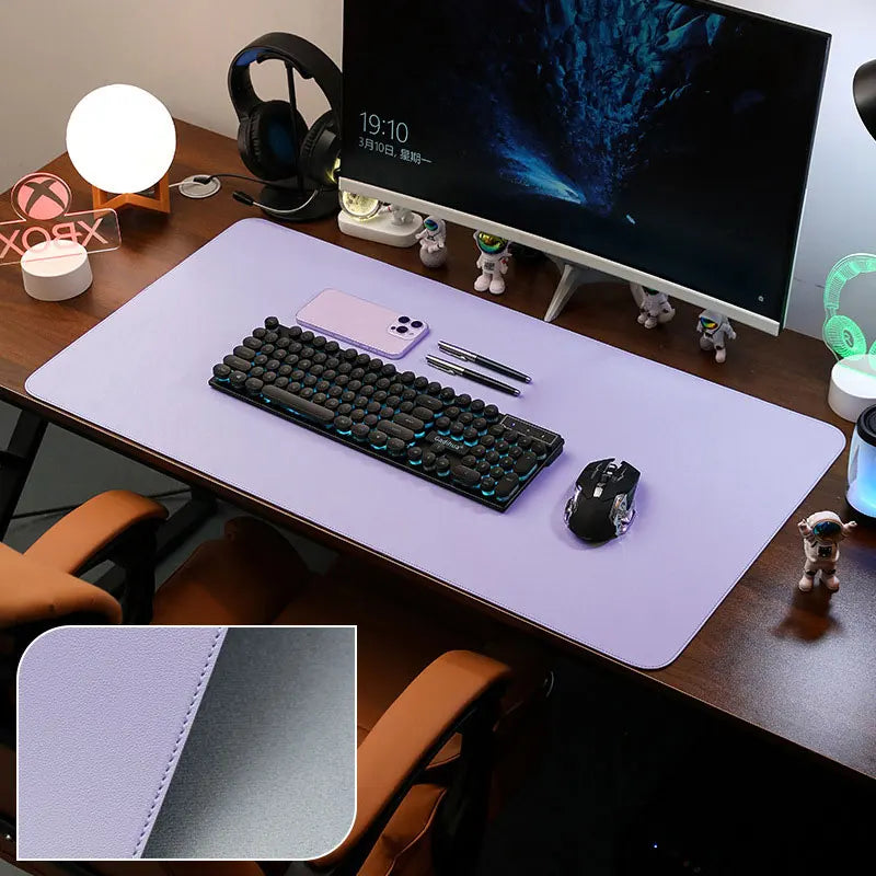 PU Leather Desk Pad Protector – Large Non-Slip Mouse Pad Office Desk Mat with Stitched Edges