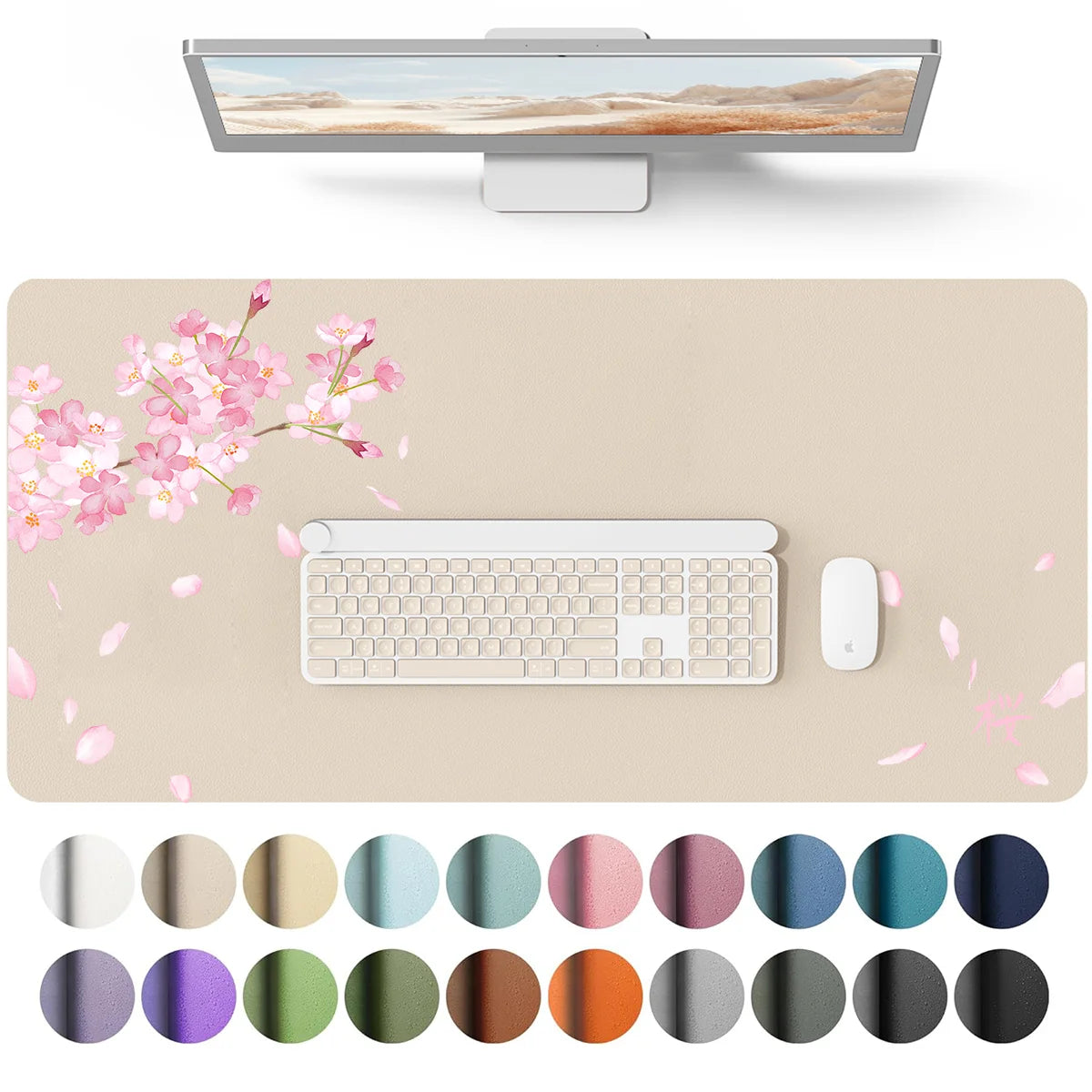 Mouse Pad Large Office Desk Mat, Waterproof PU Leather Desktop Keyboard Desk Pad Gaming Mousepad Desk Writing Pad