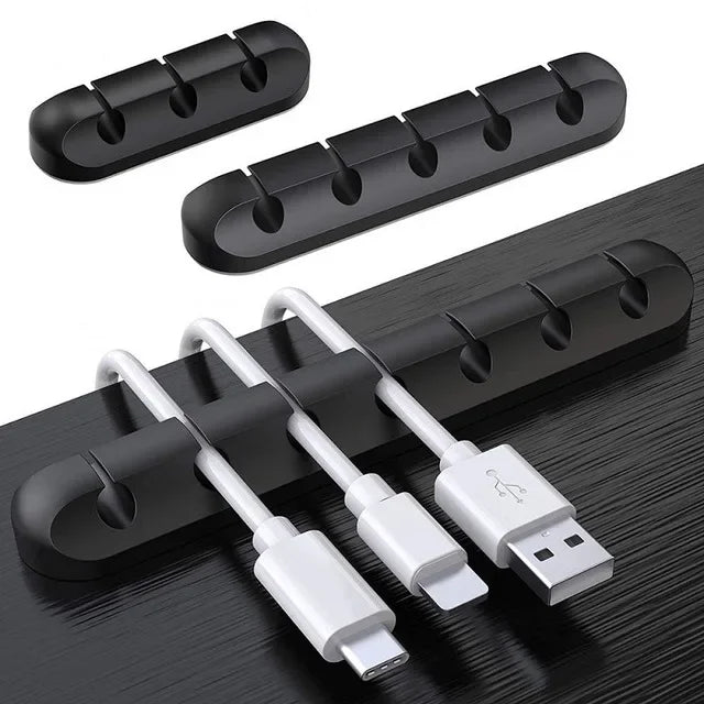 Silicone USB Cable Organizer – Desktop Charging Cable Winder Clip for Mouse, Earphone & Accessories