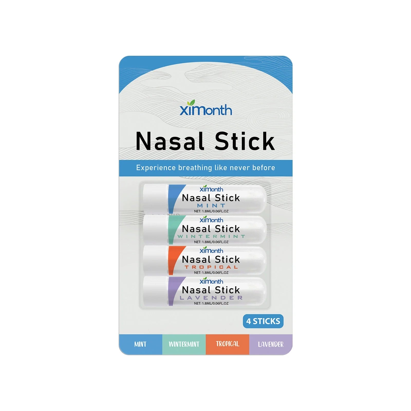 Nasal Stick 4 Pack Boom Boost Focus Enhance Breath Long Lasting Refreshing Sensation Aromatherapy Inhalation Cooling Oil Stick
