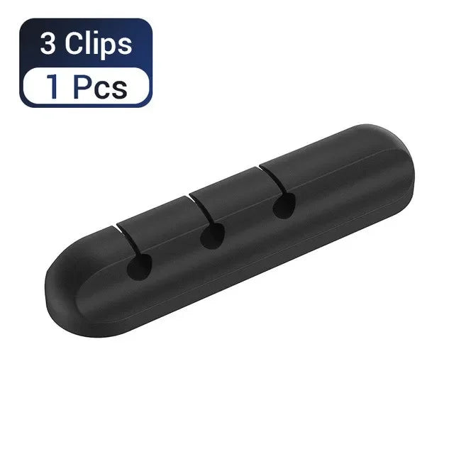 Silicone USB Cable Organizer – Desktop Charging Cable Winder Clip for Mouse, Earphone & Accessories
