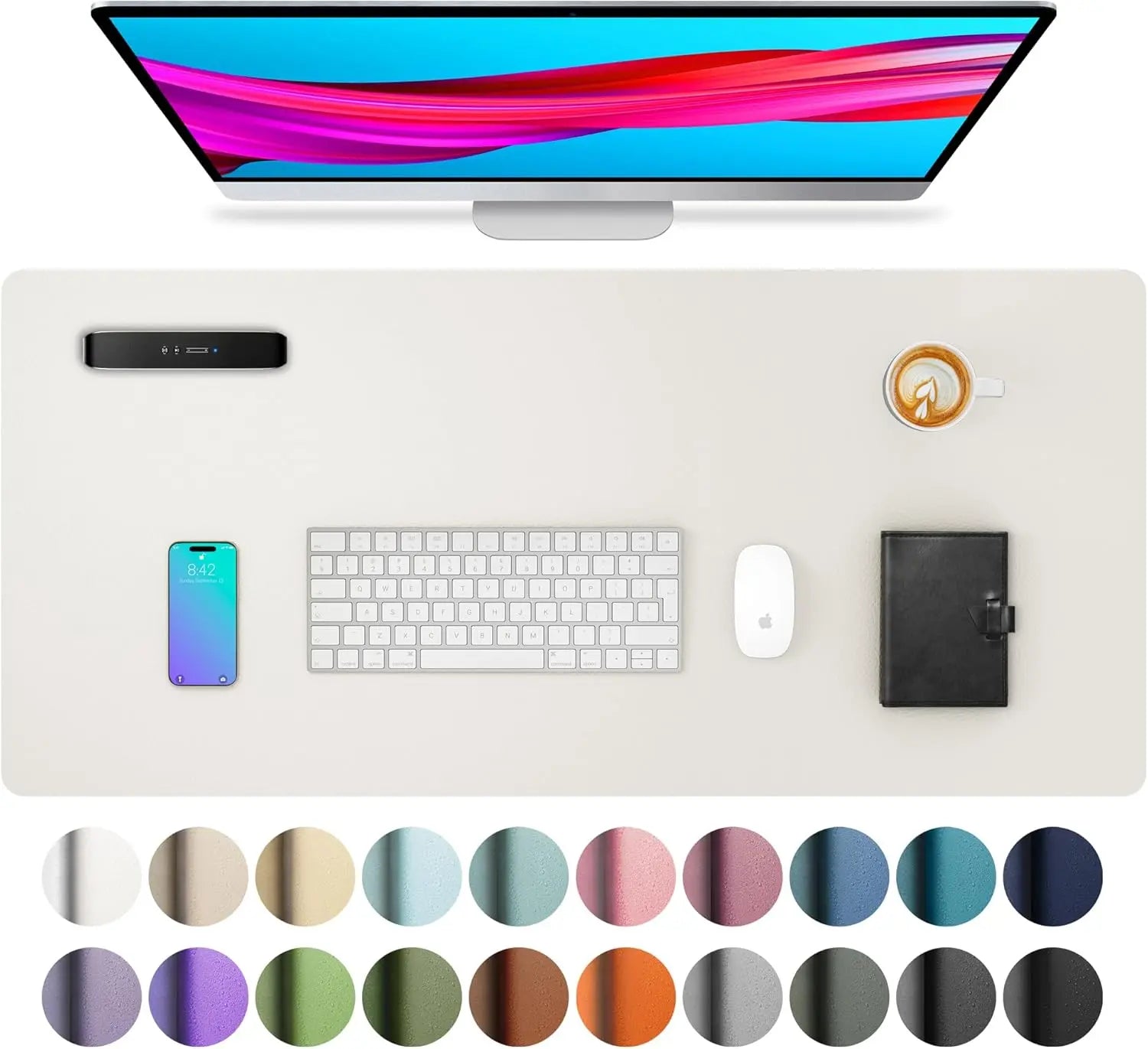 Mouse Pad Large Office Desk Mat, Waterproof PU Leather Desktop Keyboard Desk Pad Gaming Mousepad Desk Writing Pad