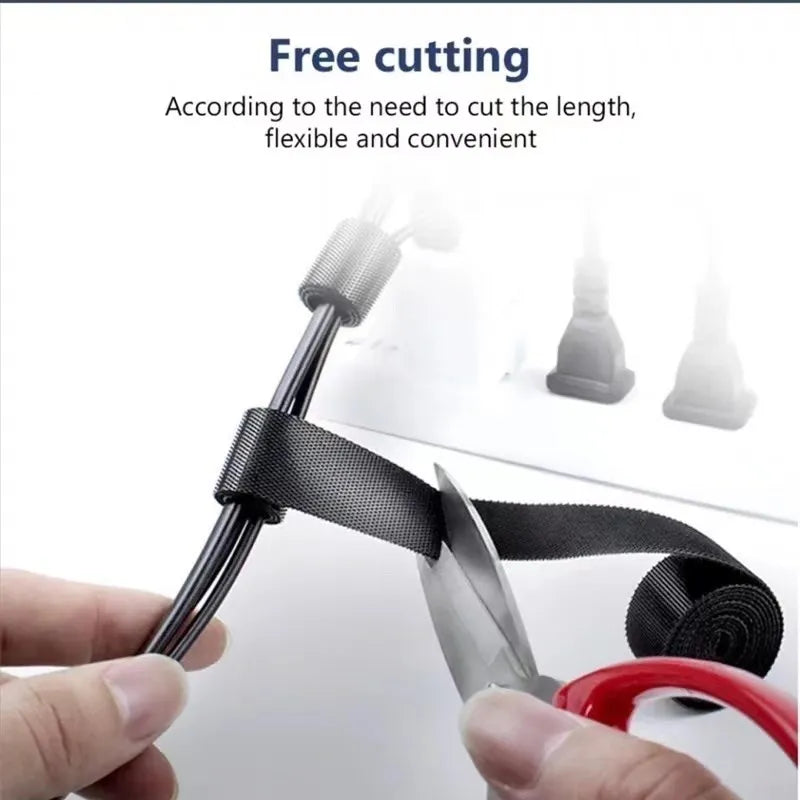 1/5M Cable Organizer Tape – Nylon Wire Management Strap for Earphones, Mouse & Charging Cables