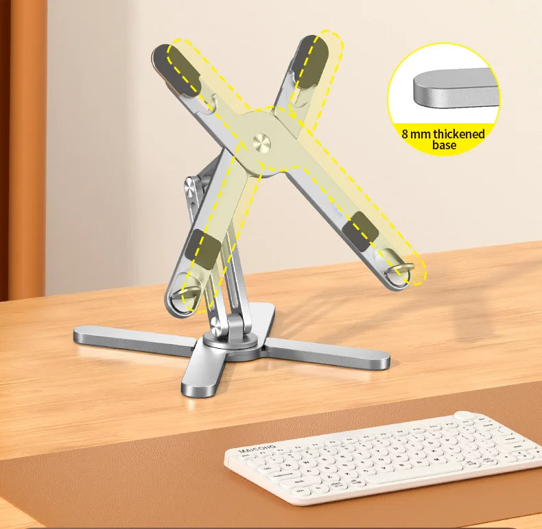 Foldable 360° Rotating Laptop Stand – Adjustable Aluminum Alloy Notebook Holder with Heat Dissipation