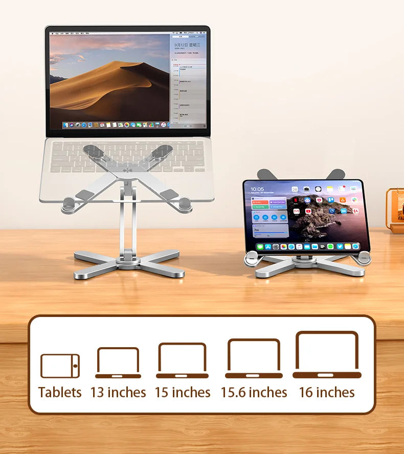 Foldable 360° Rotating Laptop Stand – Adjustable Aluminum Alloy Notebook Holder with Heat Dissipation
