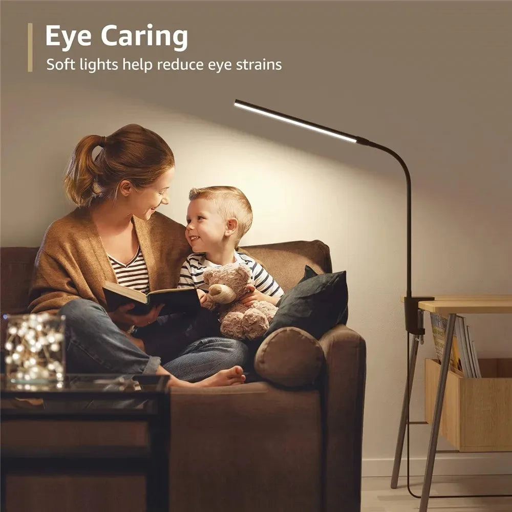 LED Desk Lamp Double/Single Head – Dimmable Gooseneck Eye-Caring Desk Light with Remote