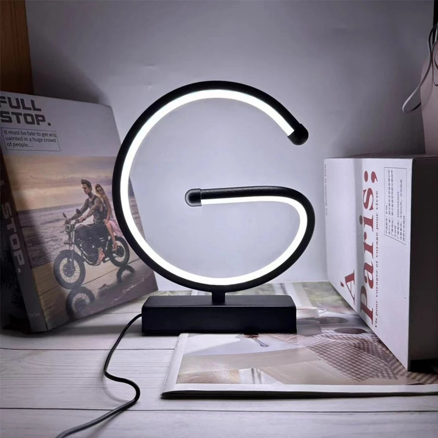 Creative Spiral LED Night Light – 3 Color Dimmable USB Table Lamp for Bedroom, Desk & Bedside
