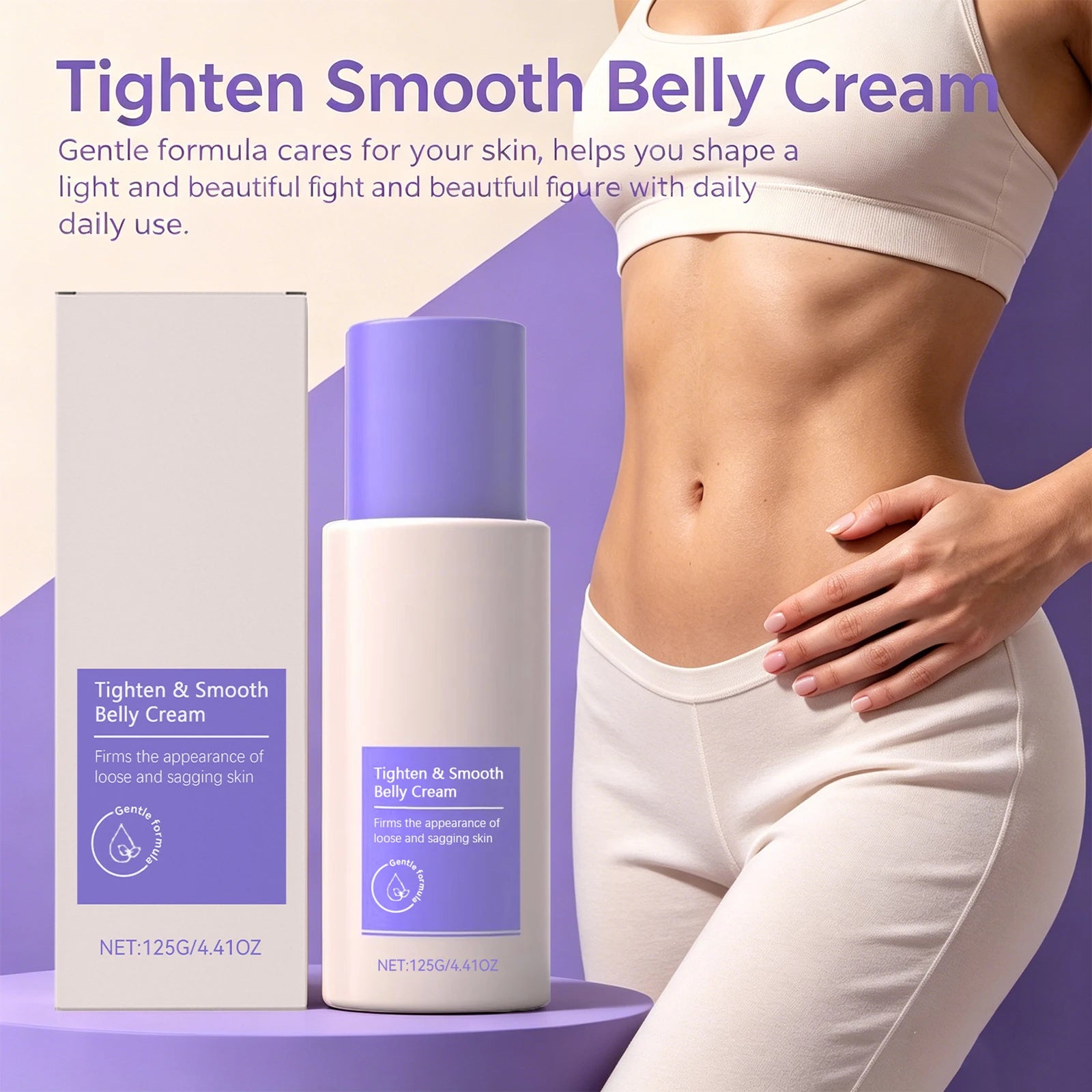 Firming Body Cream Tighten the Abdomen Improves Loose Sagging Skin Define Curves Tight Smooth Belly Cream 125g