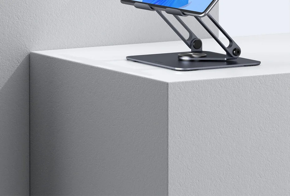 Hagibis 360° Rotating Tablet Stand – Adjustable Aluminum Dual Rod Foldable Holder for iPad Pro, Switch & ROG