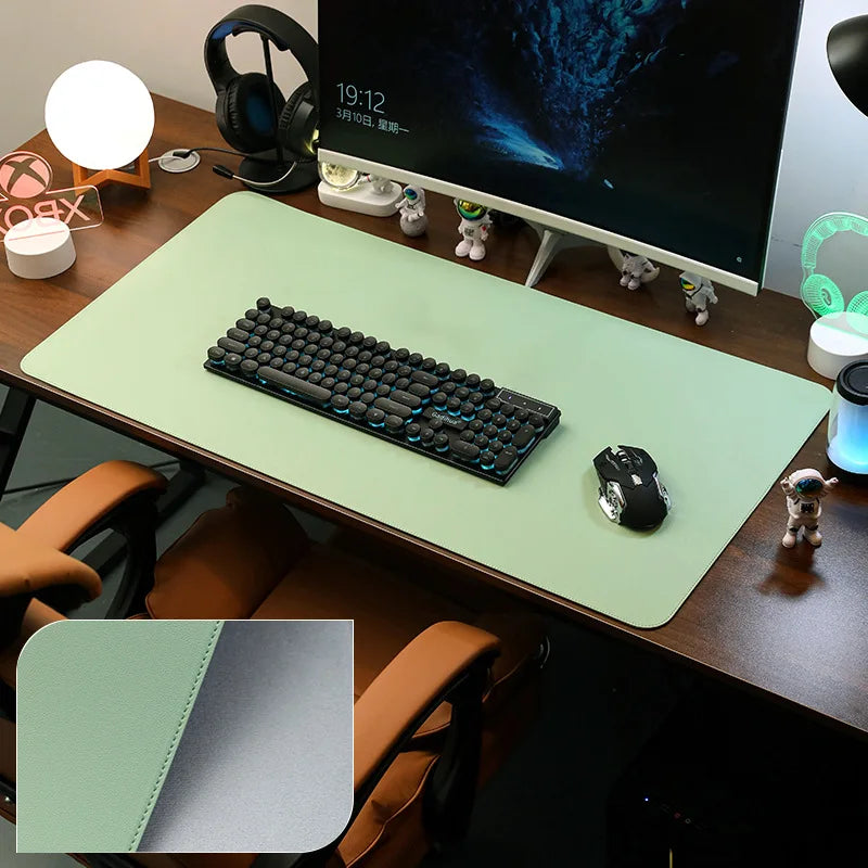 PU Leather Desk Pad Protector – Large Non-Slip Mouse Pad Office Desk Mat with Stitched Edges