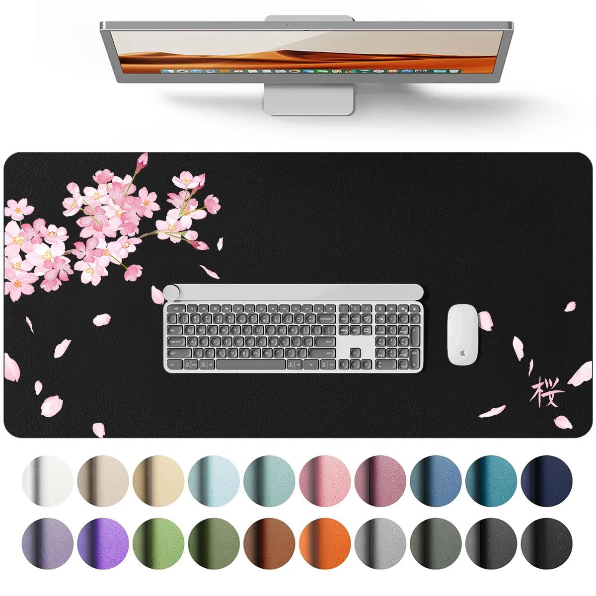 Mouse Pad Large Office Desk Mat, Waterproof PU Leather Desktop Keyboard Desk Pad Gaming Mousepad Desk Writing Pad