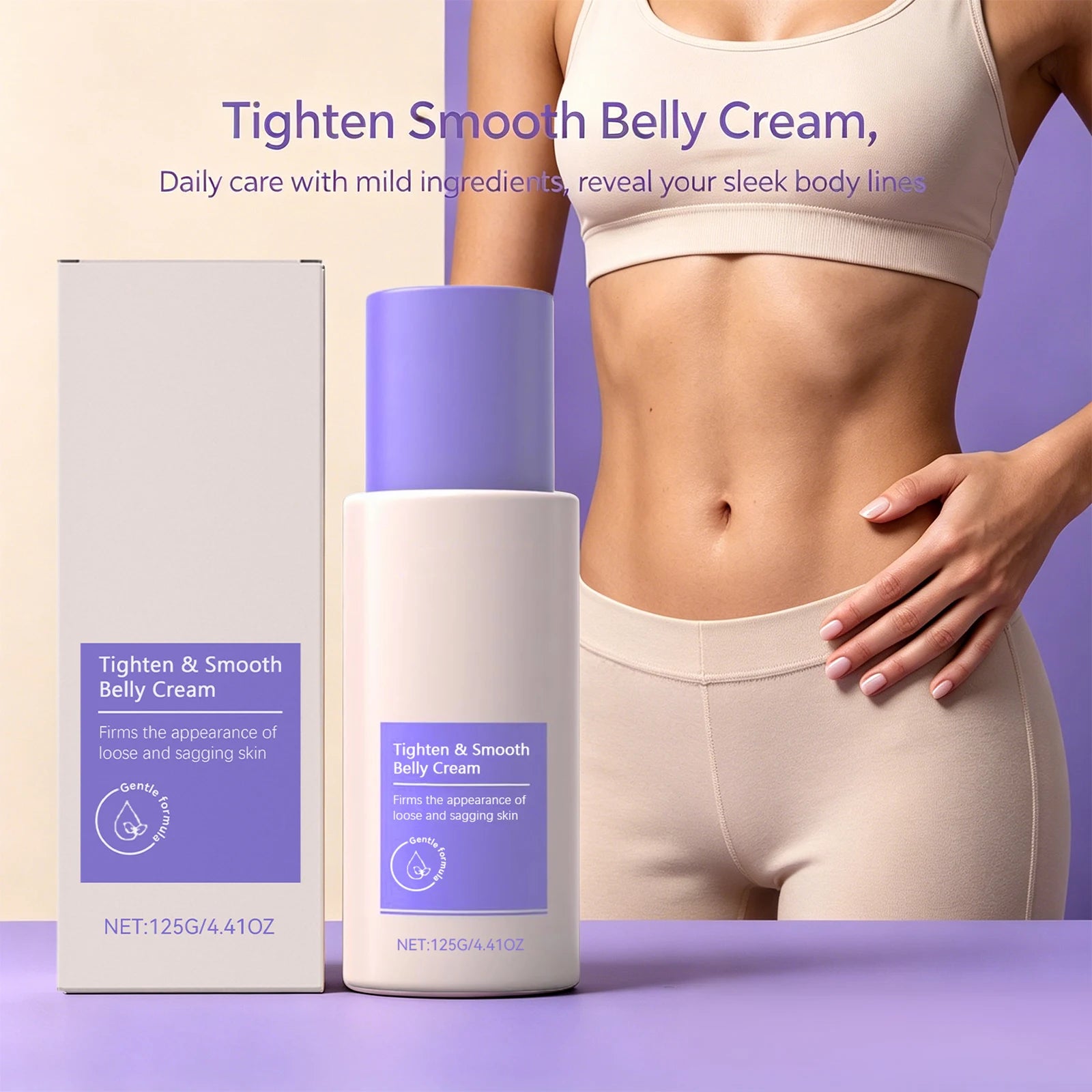 Firming Body Cream Tighten the Abdomen Improves Loose Sagging Skin Define Curves Tight Smooth Belly Cream 125g