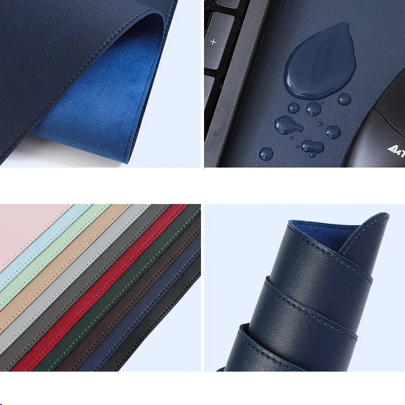 PU Leather Desk Pad Protector – Large Non-Slip Mouse Pad Office Desk Mat with Stitched Edges