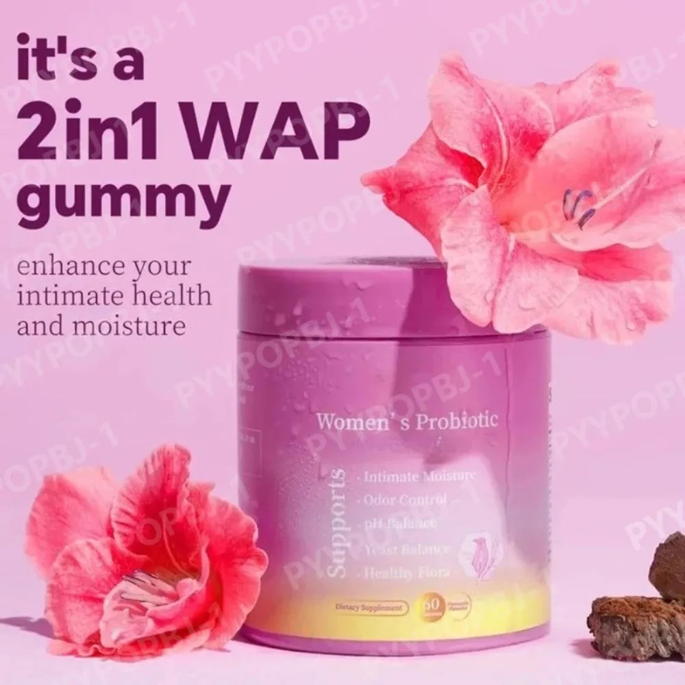 Women’s Probiotic Gummies with Prebiotics Pineapple Flavor Vegan Daily Supplement Digestive Friendly Formula 60 Count