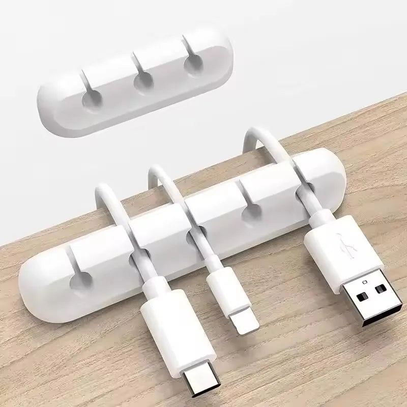 Silicone USB Cable Organizer – Desktop Charging Cable Winder Clip for Mouse, Earphone & Accessories