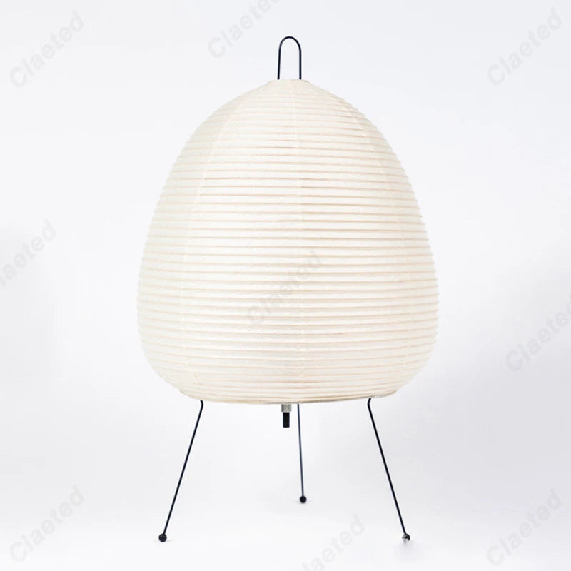 Japanese Style Paper Table Lamp – Tripod Rice Paper LED Desk Lamp for Bedroom & Home Decor