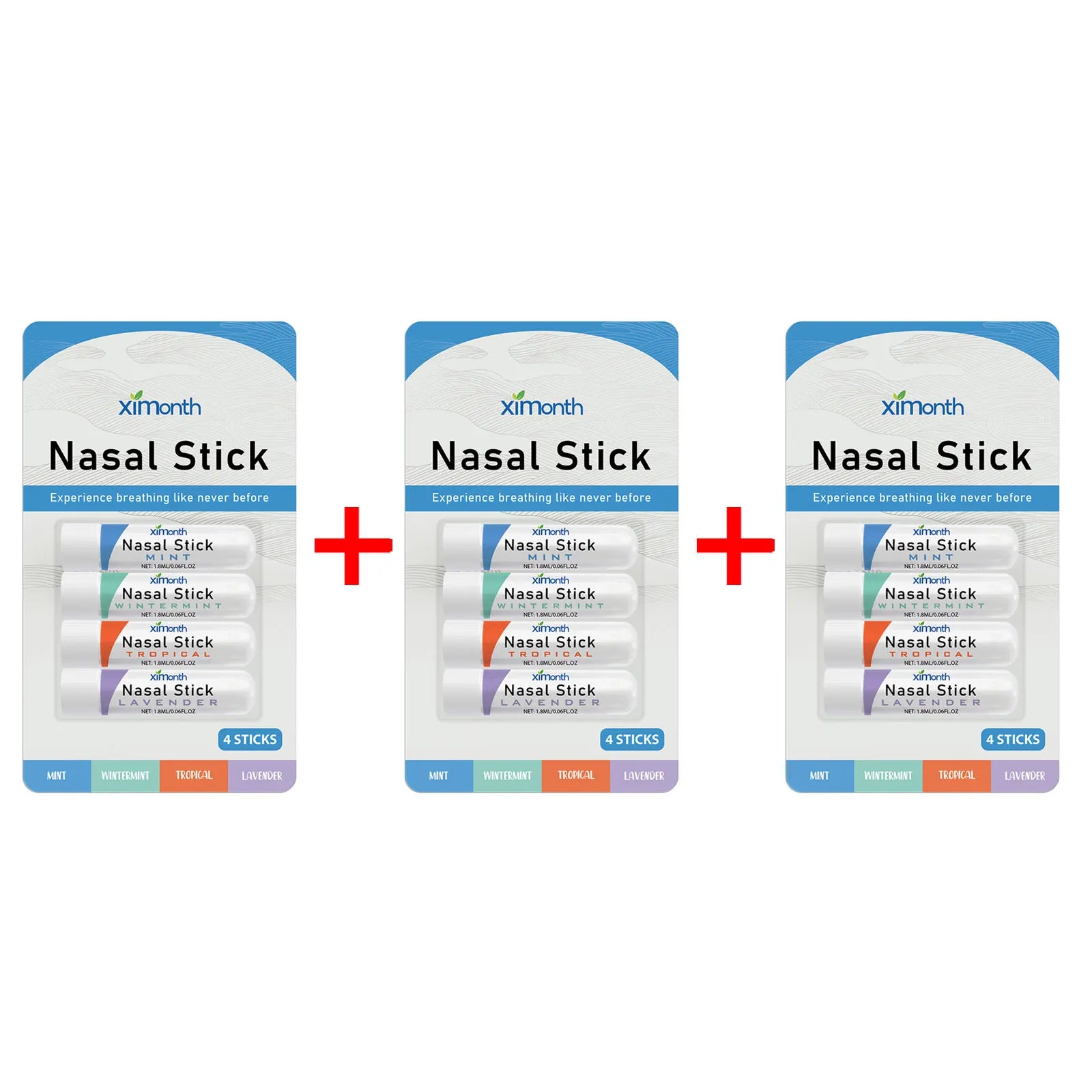 Nasal Stick 4 Pack Boom Boost Focus Enhance Breath Long Lasting Refreshing Sensation Aromatherapy Inhalation Cooling Oil Stick