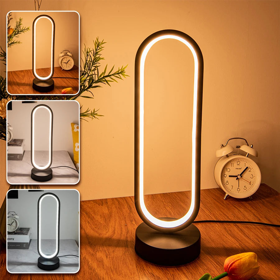 Creative Spiral LED Night Light – 3 Color Dimmable USB Table Lamp for Bedroom, Desk & Bedside