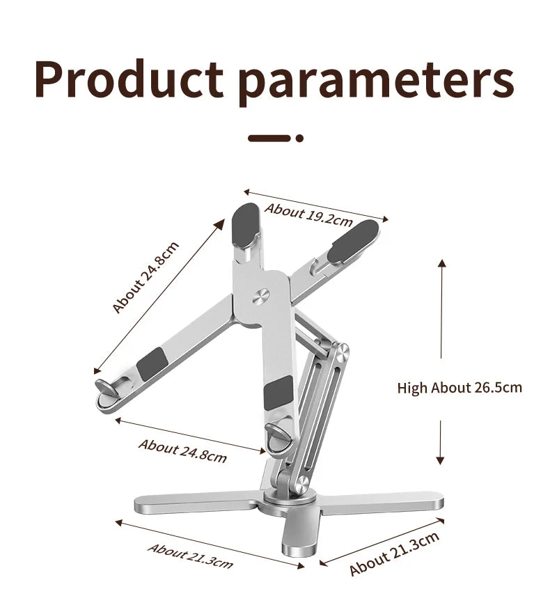 Foldable 360° Rotating Laptop Stand – Adjustable Aluminum Alloy Notebook Holder with Heat Dissipation