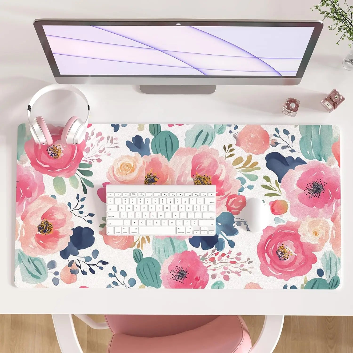 Mouse Pad Large Office Desk Mat, Waterproof PU Leather Desktop Keyboard Desk Pad Gaming Mousepad Desk Writing Pad