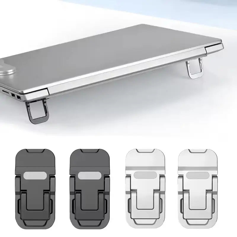 2PCS Mini Foldable Laptop Stand – Invisible Self-Adhesive Adjustable Keyboard Riser for Laptop & Tablet