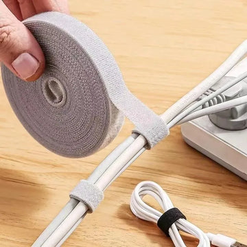 1/5M Cable Organizer Tape – Nylon Wire Management Strap for Earphones, Mouse & Charging Cables