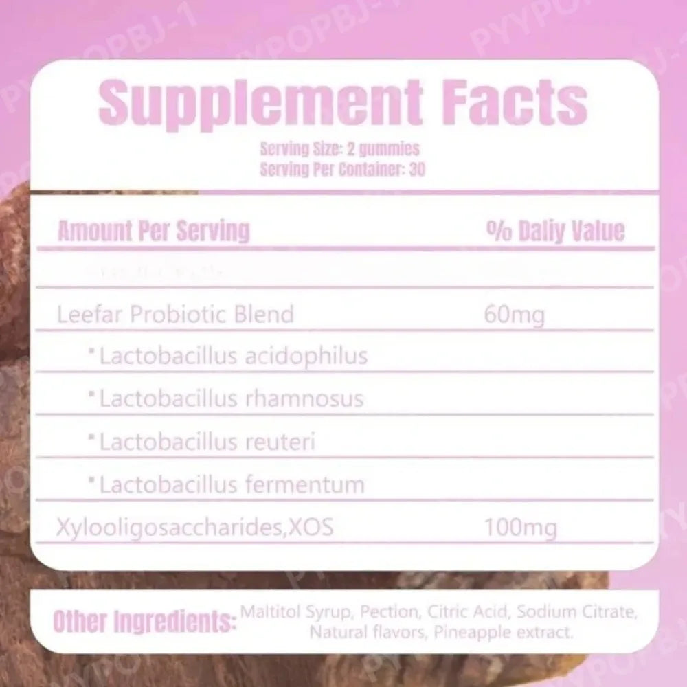Women’s Probiotic Gummies with Prebiotics Pineapple Flavor Vegan Daily Supplement Digestive Friendly Formula 60 Count