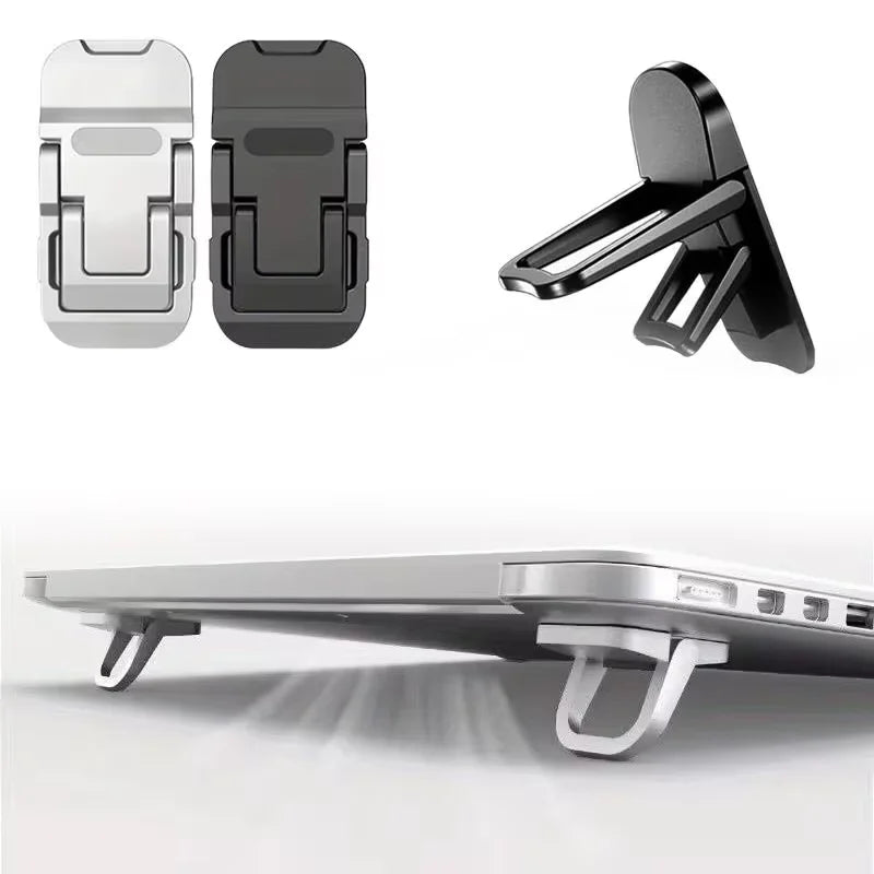 2PCS Mini Foldable Laptop Stand – Invisible Self-Adhesive Adjustable Keyboard Riser for Laptop & Tablet
