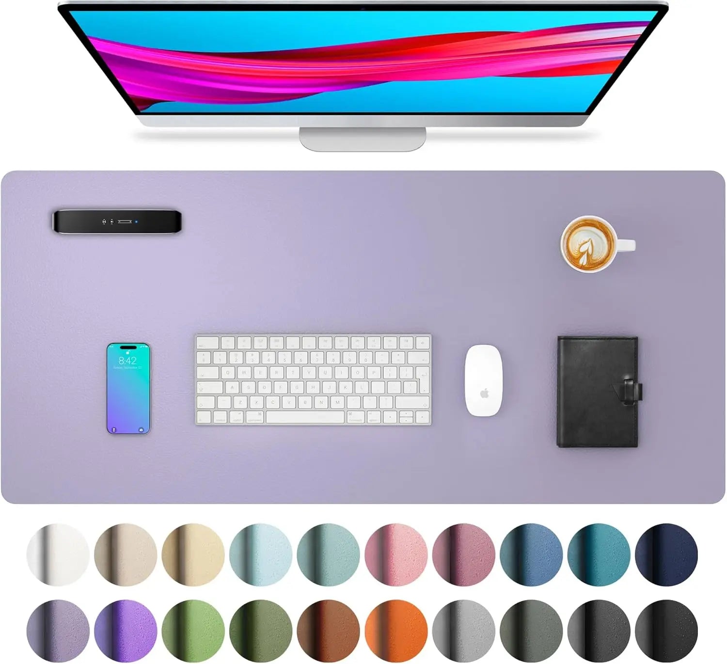 Mouse Pad Large Office Desk Mat, Waterproof PU Leather Desktop Keyboard Desk Pad Gaming Mousepad Desk Writing Pad