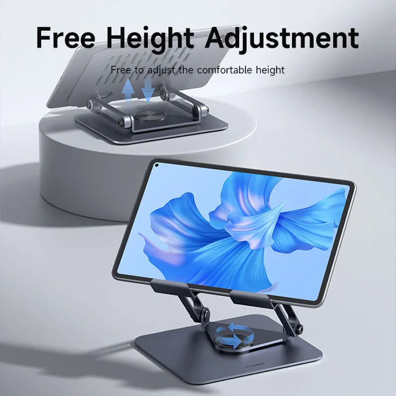 Hagibis 360° Rotating Tablet Stand – Adjustable Aluminum Dual Rod Foldable Holder for iPad Pro, Switch & ROG
