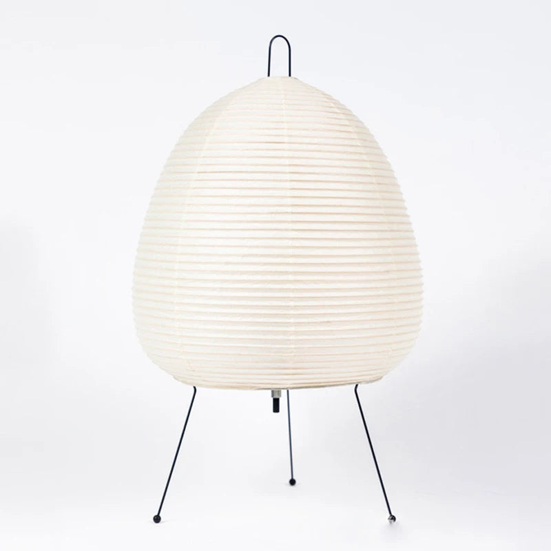 Japanese Style Paper Table Lamp – Tripod Rice Paper LED Desk Lamp for Bedroom & Home Decor