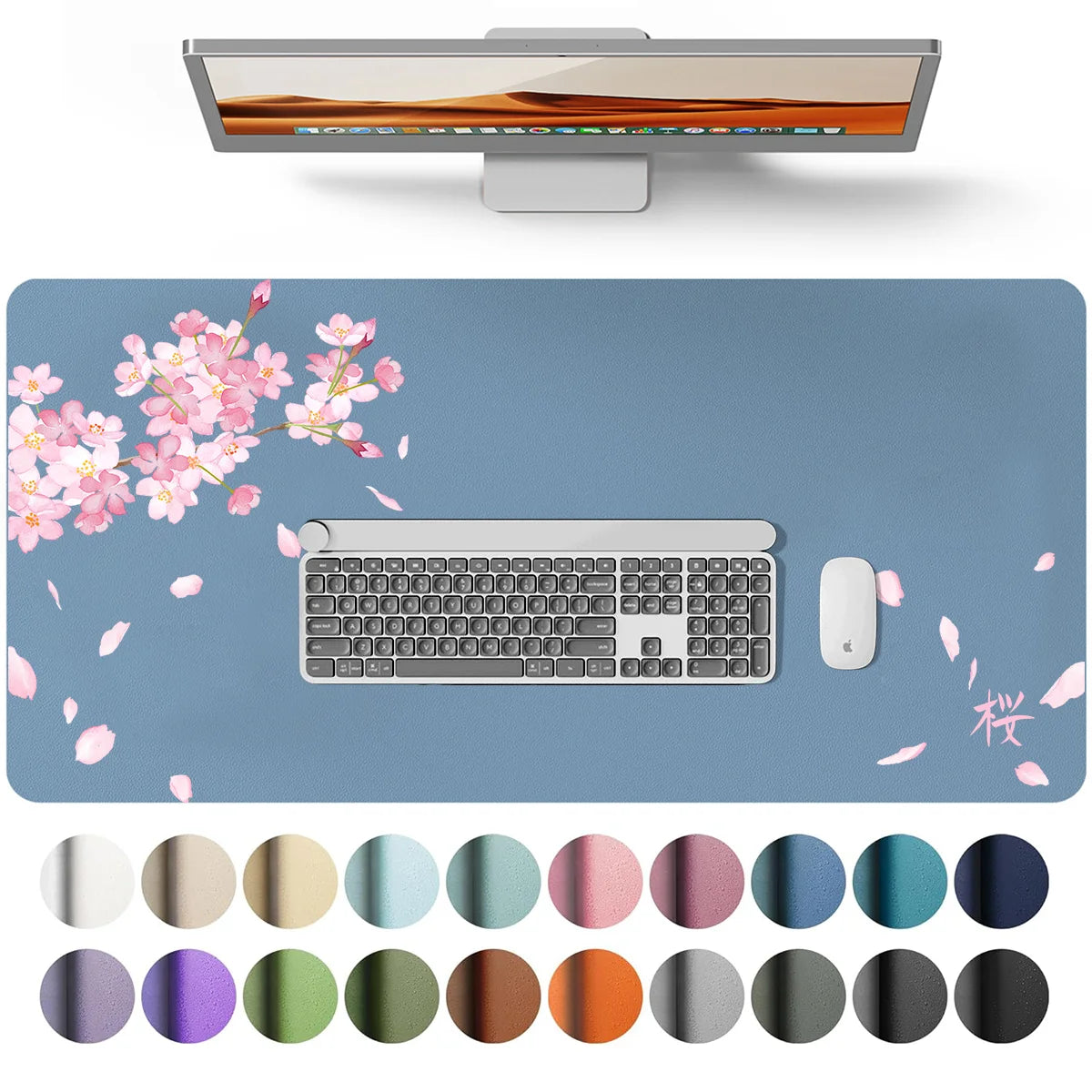 Mouse Pad Large Office Desk Mat, Waterproof PU Leather Desktop Keyboard Desk Pad Gaming Mousepad Desk Writing Pad