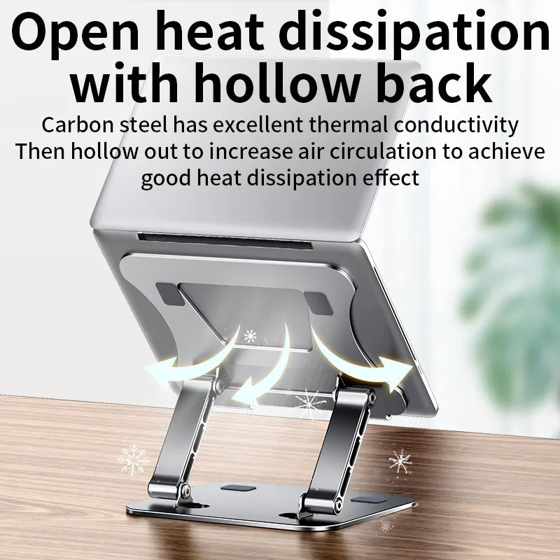 Adjustable Aluminum Alloy Laptop & Tablet Stand – Foldable Cooling Stand for Up to 17" Devices