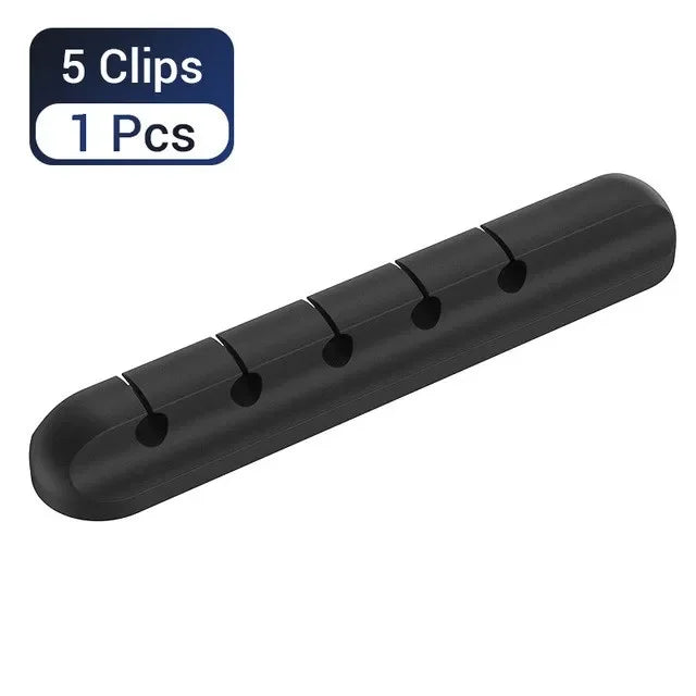 Silicone USB Cable Organizer – Desktop Charging Cable Winder Clip for Mouse, Earphone & Accessories