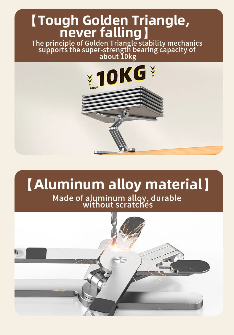 Foldable 360° Rotating Laptop Stand – Adjustable Aluminum Alloy Notebook Holder with Heat Dissipation