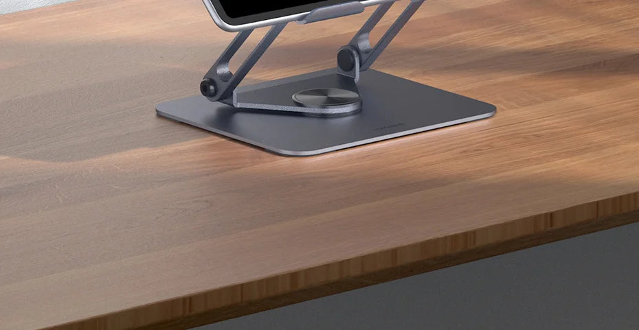 Hagibis 360° Rotating Tablet Stand – Adjustable Aluminum Dual Rod Foldable Holder for iPad Pro, Switch & ROG