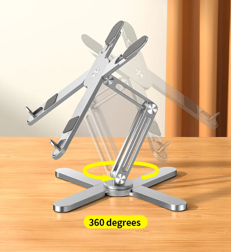 Foldable 360° Rotating Laptop Stand – Adjustable Aluminum Alloy Notebook Holder with Heat Dissipation